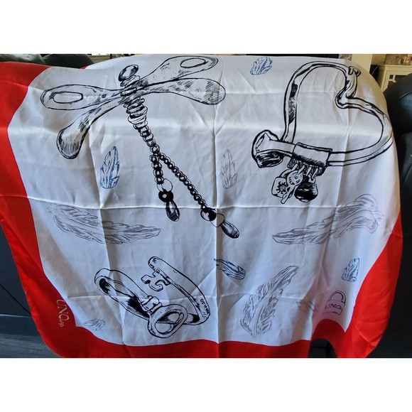 New Uno De 50 Iconic Scarf Feels And Looks Like Silk. 38” X 38” - Picture 2 of 5